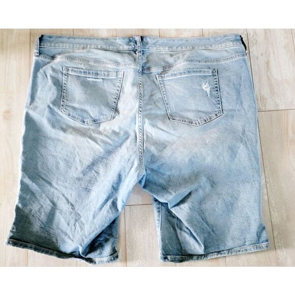 Torrid 22 Women's Jean Shorts Acid Wash Distress Stretch Pockets Button Zip - Picture 2 of 8